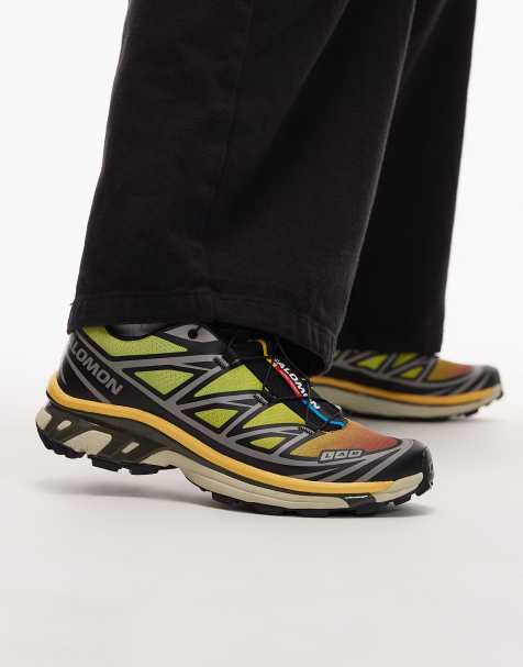 Salomon XT-6 trainers in black and orange - view 1