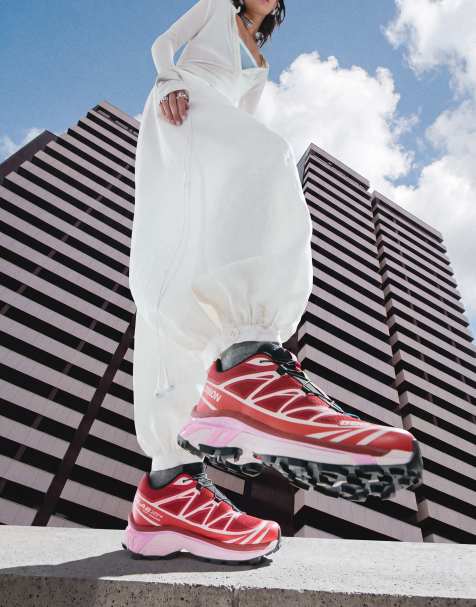 Salomon XT-6 trainers in lava falls and icy pink exclusive to ASOS - view 1