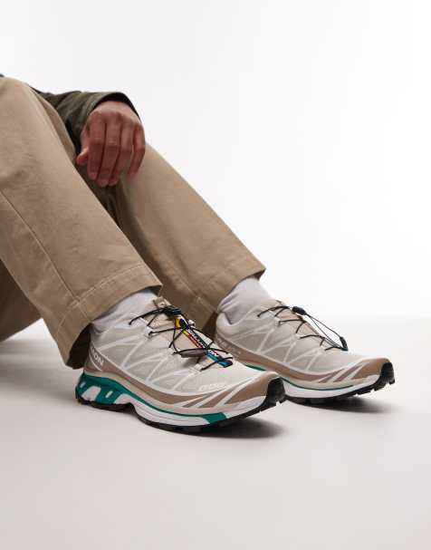 Salomon XT-6 trainers in rainy day and dynasty green - view 1