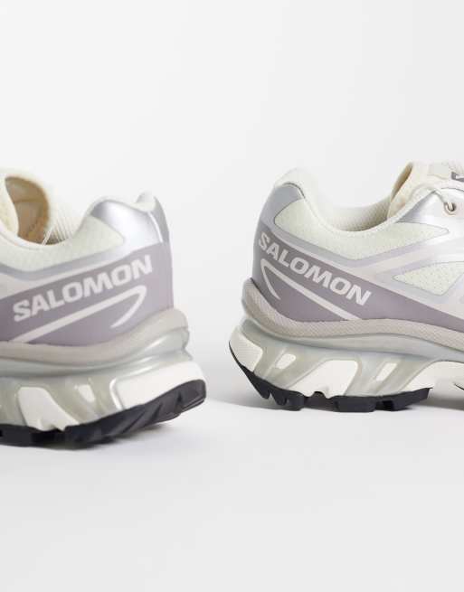 Salomon XT-6 trainers in vanilla ice and lilac ice, 2 of 5