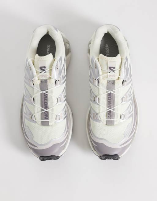 Salomon XT-6 trainers in vanilla ice and lilac ice, 3 of 5