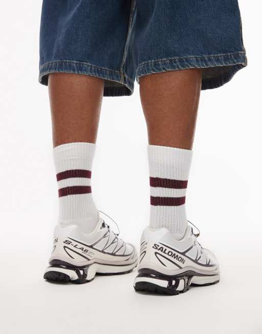 Salomon – XT-6 – Sneaker in Weiß und Plum Perfect