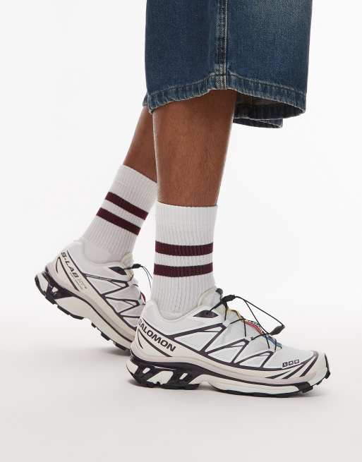 Salomon – XT-6 – Sneaker in Weiß und Plum Perfect