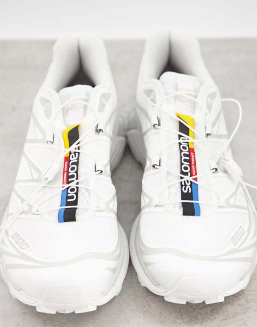 Salomon XT-6 unisex trainers in white/white/lunar rock, 2 of 5