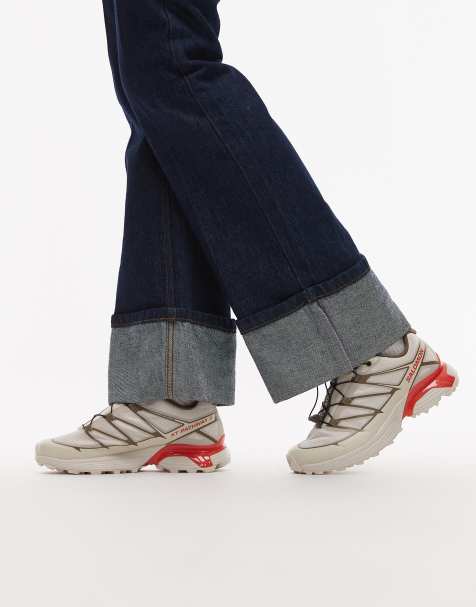 Salomon Xt-Pathway 2 trainers in rainy day and stone gray and cherry tomato - view 1