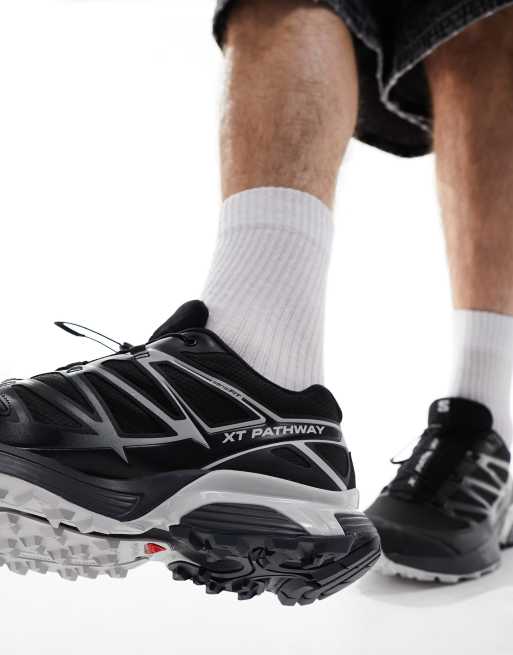 Salomon XT-Pathway trainers in black and lunar rock | ASOS