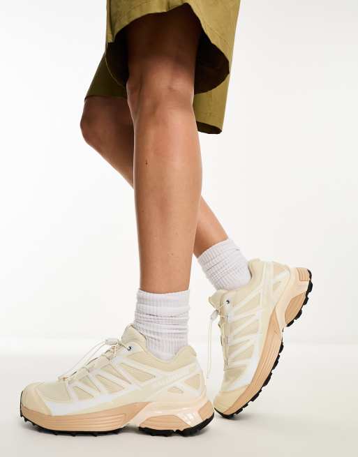 Salomon XT-Pathway trainers in bleached sand hazelnut and white | ASOS