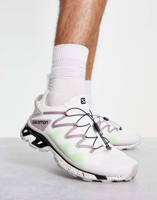 Salomon XT-RUSH unisex trainers in white and green