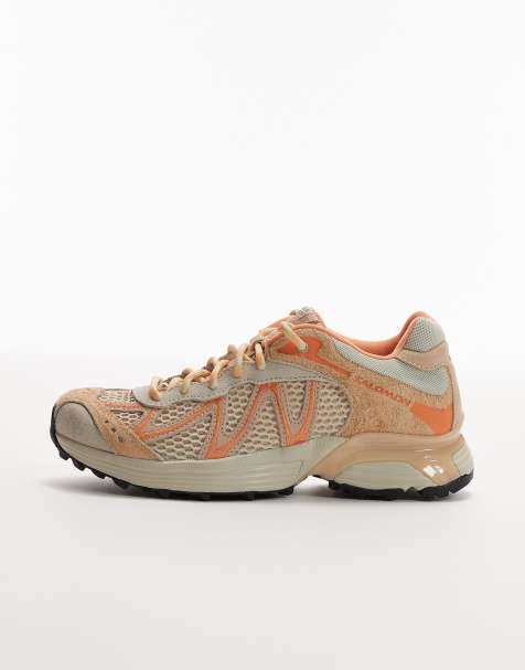Salomon XT-Whisper Embroidery trainers in almond cream and nectarine - view 1