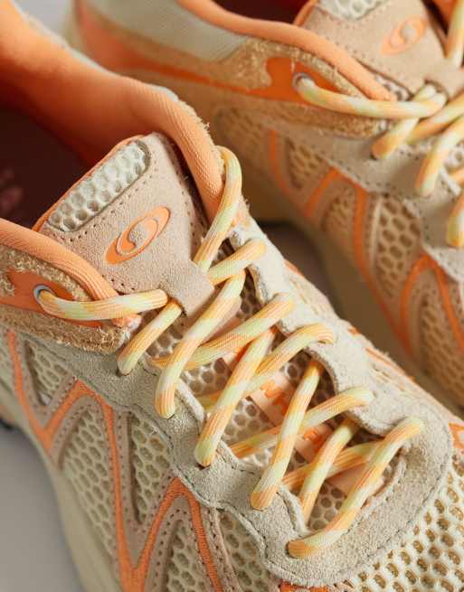 Salomon - XT-Whisper - Sneakers color crema di mandorle e pesca con ricamo, 4 di 5