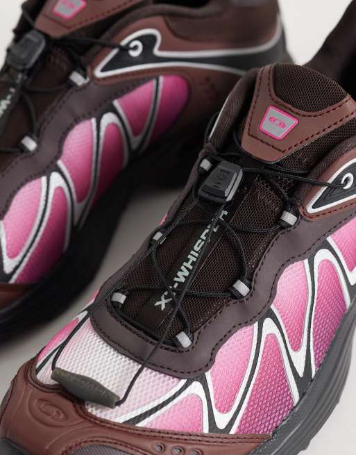 Salomon XT-WHISPER trainers in black and pink yarrow, 4 of 5