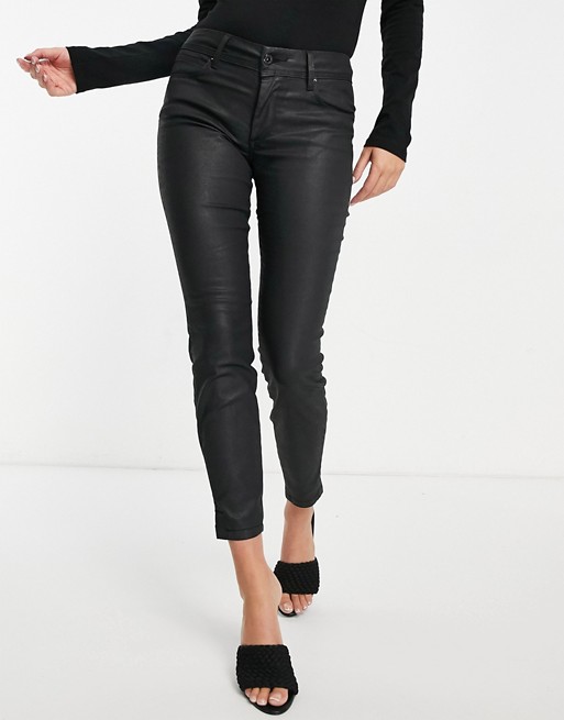 Salsa wonder capri coated jeans in black