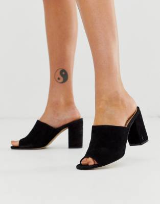 ladies block heel mules