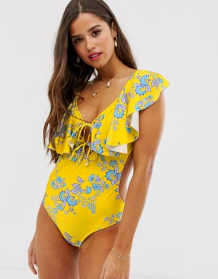ruffle front swimsuit