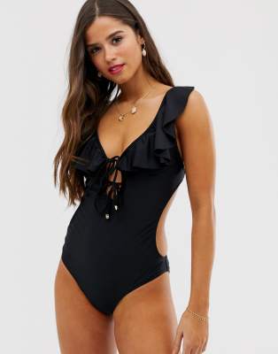 ruffle front swimsuit