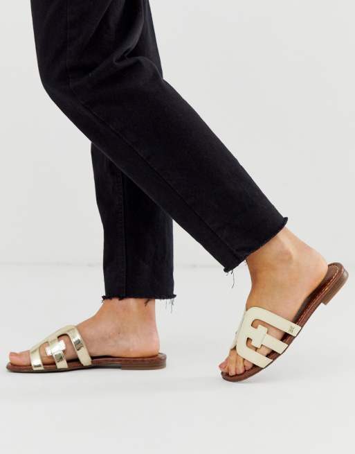 Sam Edelman - Slider basse oro con cinturini incrociati