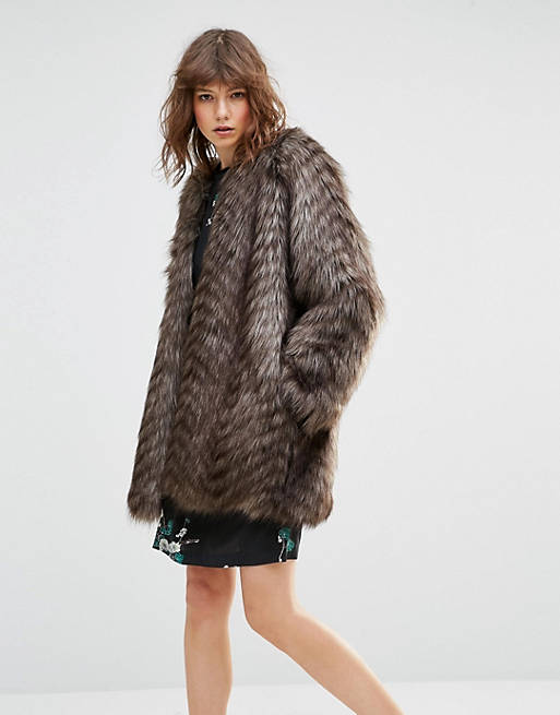 Samsoe Ashley Faux Fur Coat Asos, How Much To Dry Clean A Fur Coat
