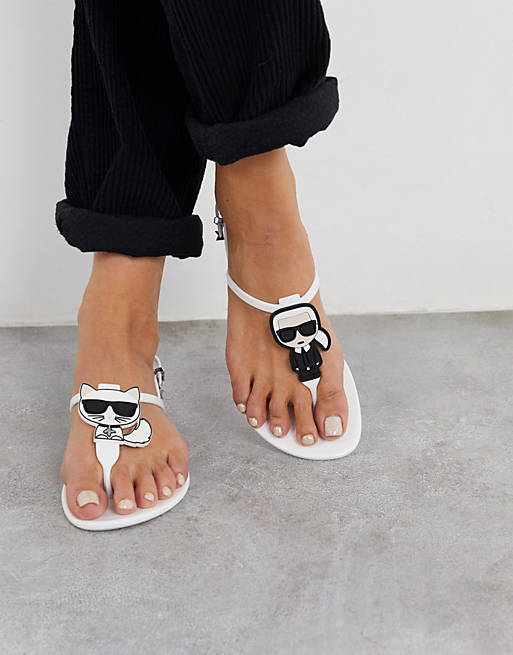 Sandalas de goma en blanco Iconic de Karl Lagerfeld