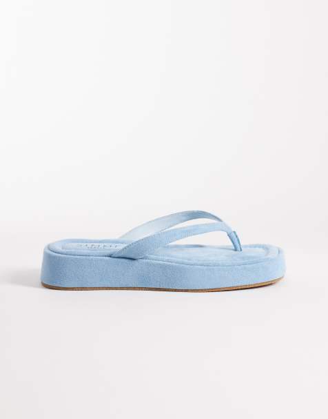 Sandalias azul claro con plataforma plana de antelina Kimmie de Simmi London - view 1