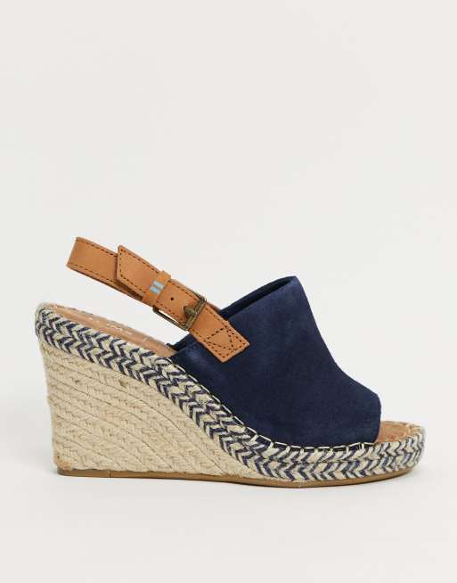 Sandalias cuña azul discount marino