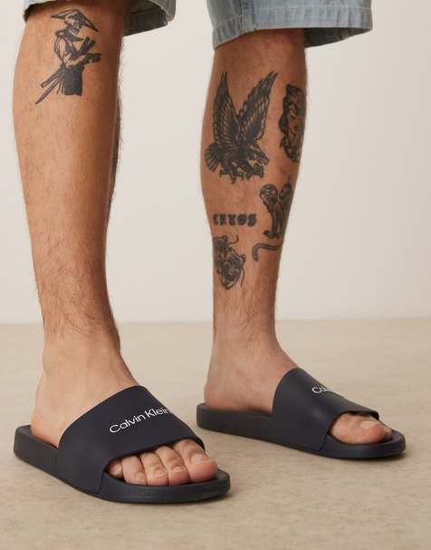 Sandalias azul marino sin cierres con logo de Calvin Klein - view 1