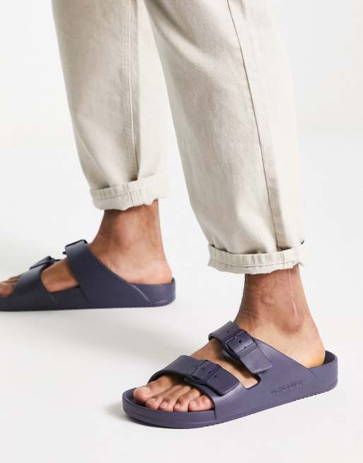 Sandalias azul oscuro con dise o moldeado de Jack Jones