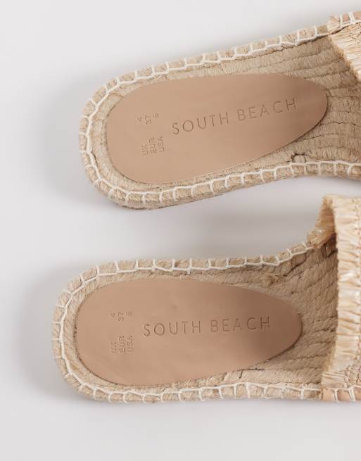Sandalias beis de rafia con detalle de ojo turco de South Beach, 4 de 4