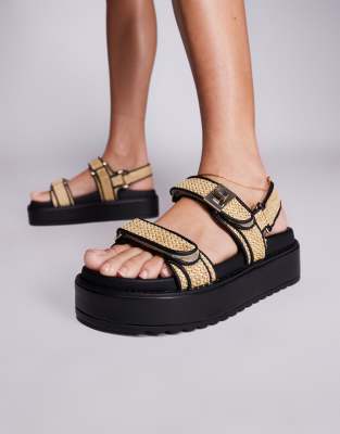 Sandalias beis de rafia con plataforma plana Bigmona de Steve Madden - view 1