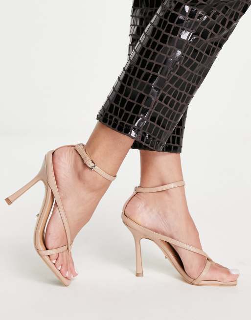 Sandalias beis de tacón de cuero Faythe de Tony Bianco, 3 de 4