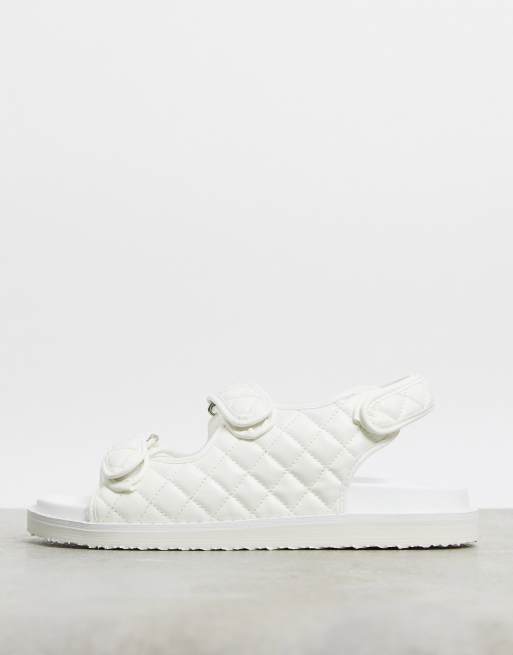 Sandalias blancas acolchadas con tira trasera de ASOS DESIGN