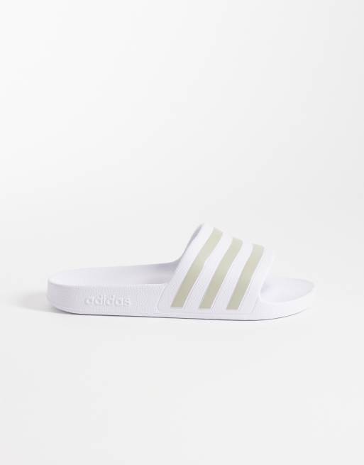 Sandalias blancas Adilette Aqua de adidas Training, 2 de 4