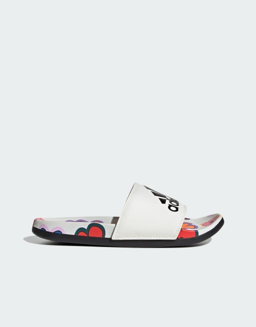 Sandalias blancas adilette de adidas Sportswear