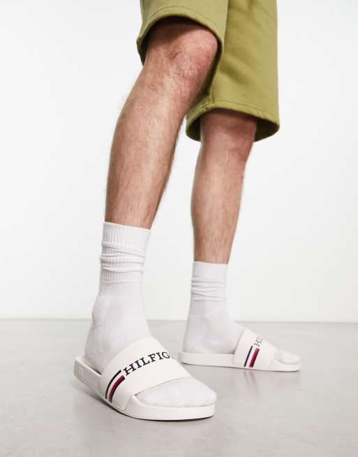 Sandalias blancas con logo de bandera de Tommy Hilfiger ASOS