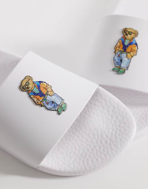 Sandalias blancas con logo de Polo Ralph Lauren , 2 de 4