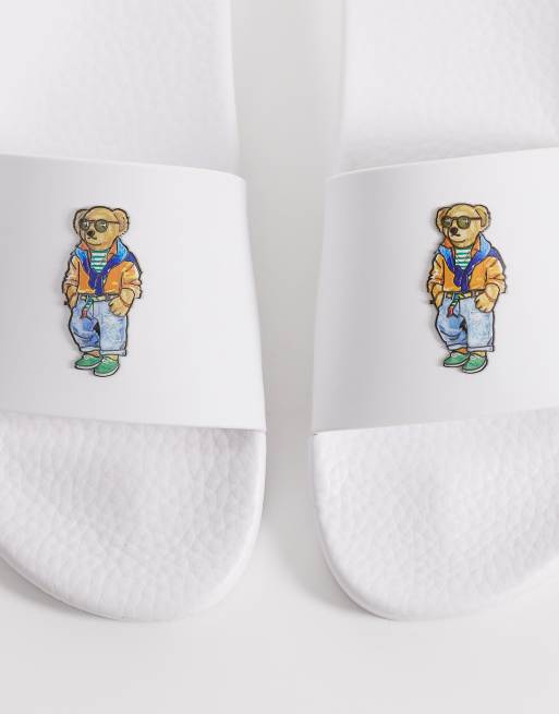 Sandalias blancas con logo de Polo Ralph Lauren , 3 de 4