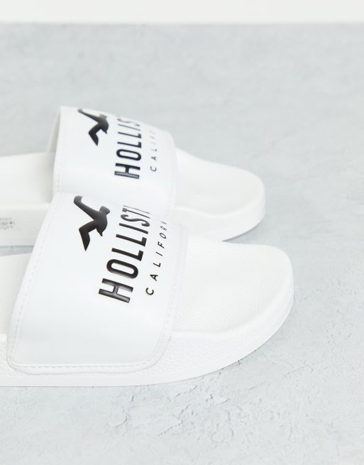 Sandalias blancas con logo exclusivas en ASOS de Hollister, 2 de 4
