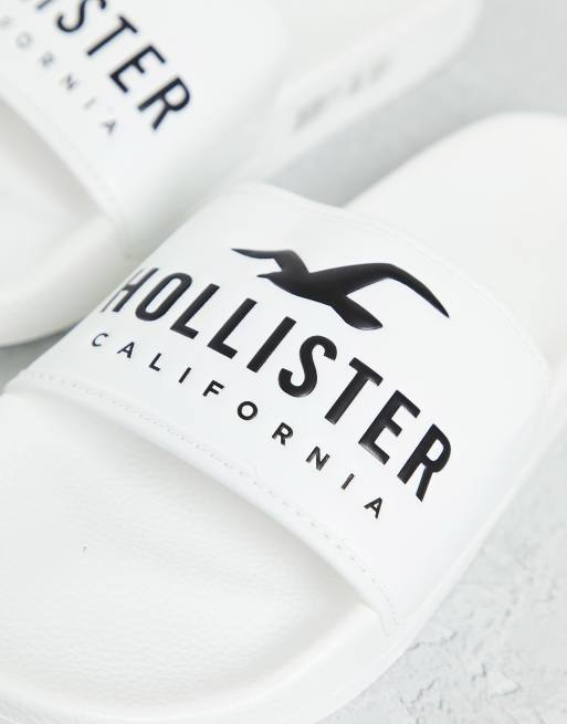 Sandalias blancas con logo exclusivas en ASOS de Hollister, 3 de 4