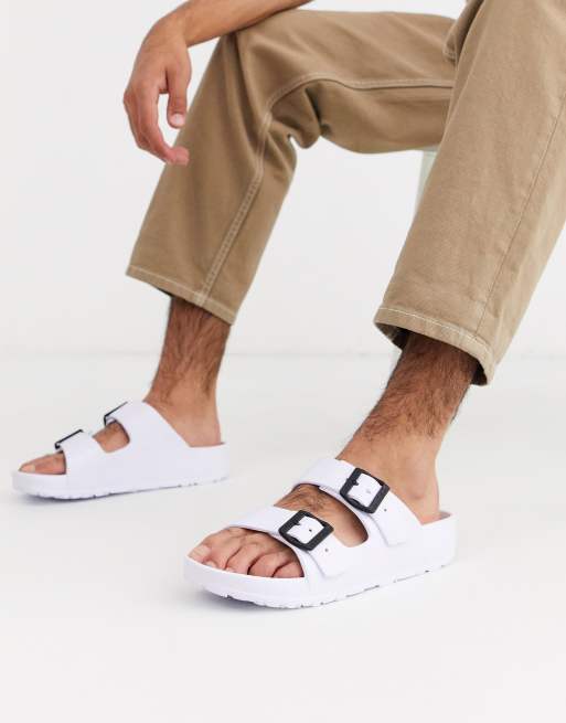 Sandalias blancas de hombre con suela gruesa de Slydes ASOS