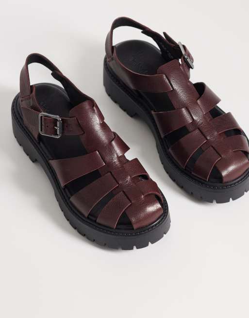 Sandalias burdeos de estilo cangrejeras de cuero Stone Street de Timberland, 2 de 4