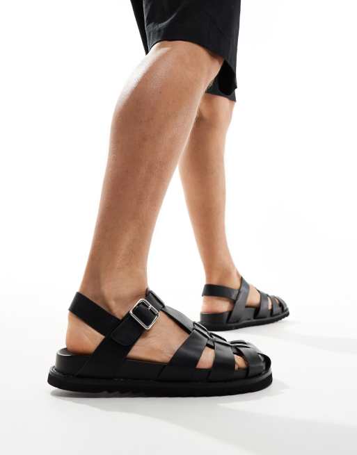 Sandalias cangrejeras negras con puntera cerrada de poliuretano de ASOS DESIGN, 4 de 4