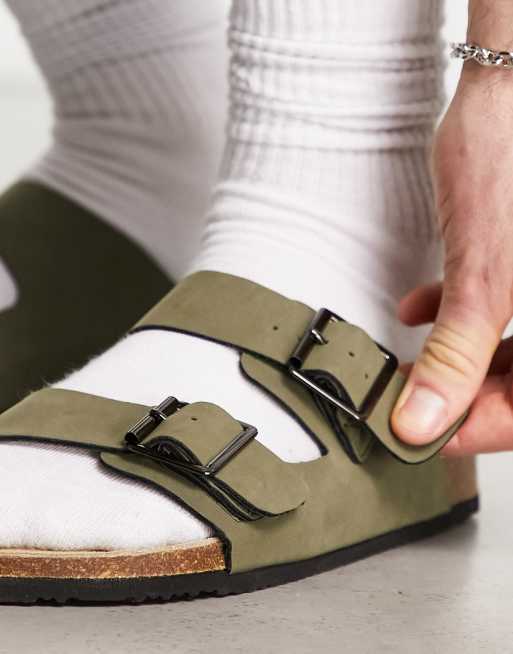 Sandalias caquis con diseño de dos tiras de antelina de ASOS DESIGN, 4 de 4