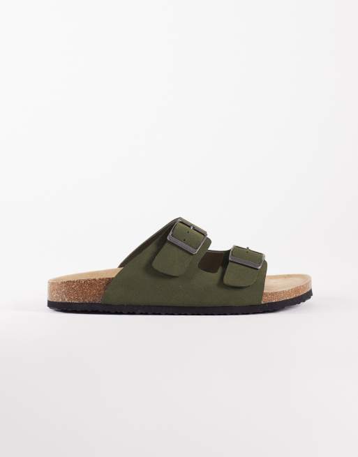 Sandalias caquis con dos tiras y suela de corcho de ASOS DESIGN, 2 de 4