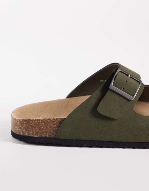 Sandalias caquis con dos tiras y suela de corcho de ASOS DESIGN, 4 de 4