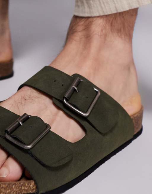 Sandalias caquis con dos correas y suela de corcho de ASOS DESIGN, 4 de 4