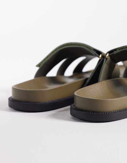 Sandalias caquis con tiras de nobuk sintético Kidman de SEQWL, 4 de 4