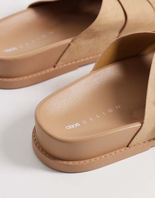 Sandalias color arena sin cierres con diseño de dos tiras Freeway de ASOS DESIGN, 3 de 4