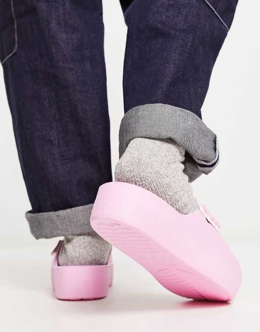 Crocs rosas con plataforma outlet
