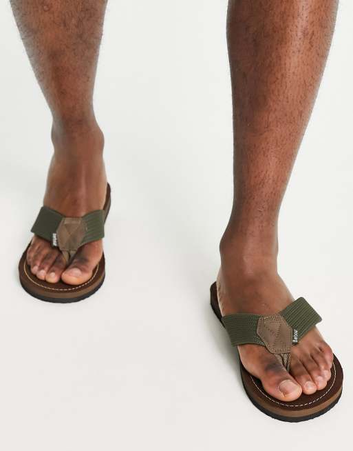 Sandalias color oliva de playa Toeman de Barbour
