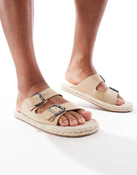 Sandalias color piedra con diseño de dos tiras y suela estilo alpargata de ASOS DESIGN - view 1