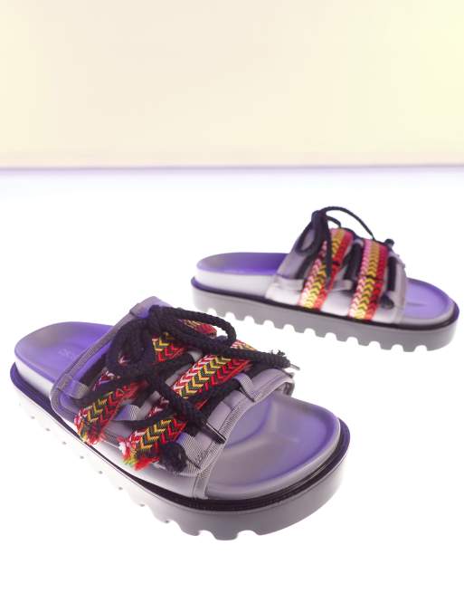 Sandalias con suela gruesa y detalles tipo skater de tejido efecto neopreno de ASOS DESIGN